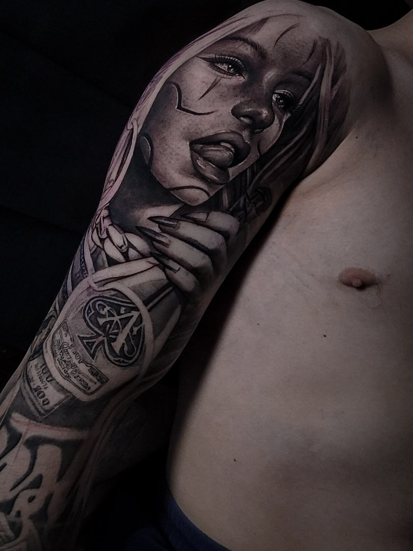 Portrait Tattoo von Oleksii Chykhman in Hamburg — Arbeit 4